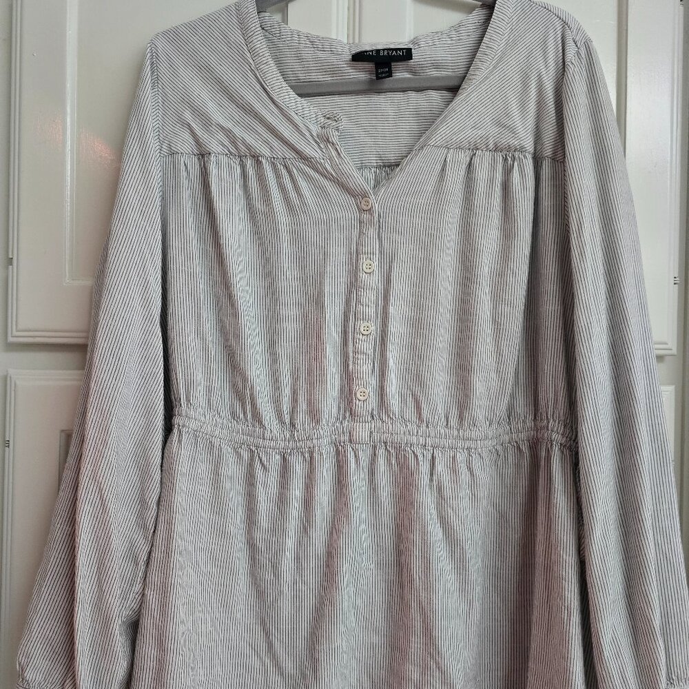 Lane Bryant Striped Cotton Top with Tie Sides, Size 22/24